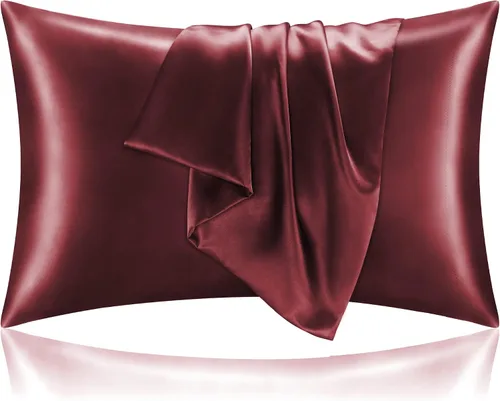 Vista 34 de BEDELITE Funda de almohada de satén para cabello y piel, súper suave y refrescante similar a las fundas de almohada de seda, paquete de 2 con cierre
