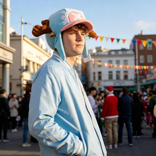 Vista 6 de Anime Tony Tony Chopper - Sombrero de cazador de cosplay de una pieza, sombrero de aviador, gorro de invierno cálido, talla única