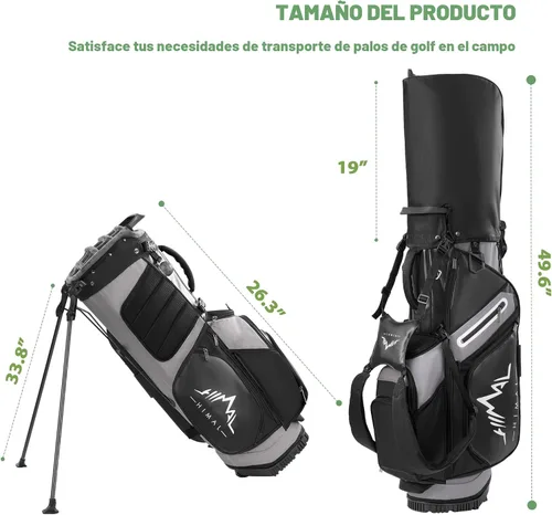 Vista 7 de UNIHIMAl Bolsa de golf de 14 vías, bolsa de golf de piel sintética para hombres y mujeres con parte superior de felpa, 10 bolsillos