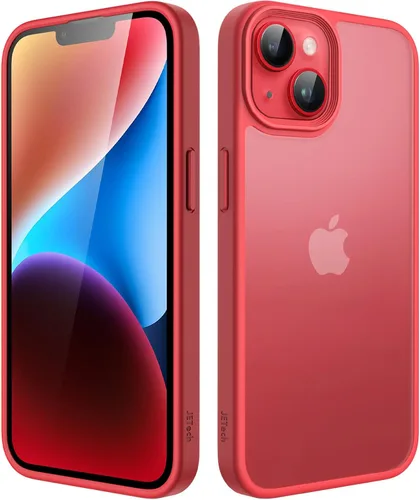 Vista 30 de JETech Funda mate para iPhone 14 de 6.1 pulgadas, a prueba de golpes, protección contra caídas de grado militar, cubierta trasera translúcida