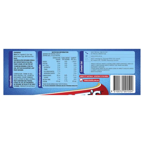 Vista 2 de Arnott's Salada Original Bicuits 8.82 oz.