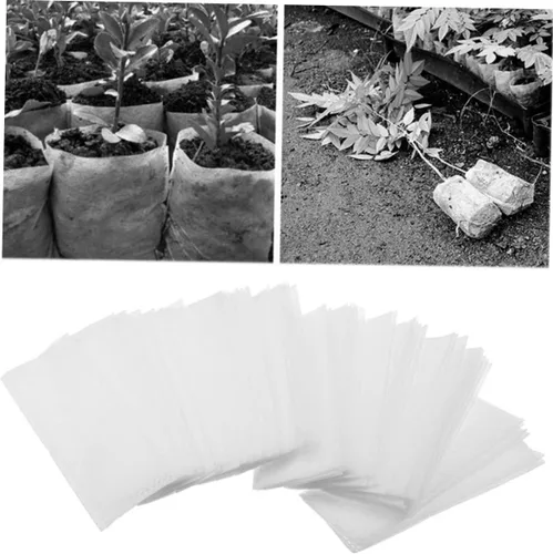Vista 8 de 200Pcs Biodegradable Non-Woven Plant Grow Bags, Breathable Nursery Pots