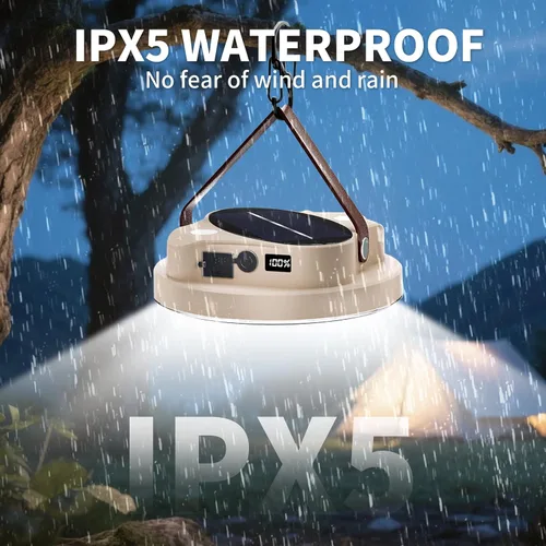 Vista 2 de Linterna LED portátil de 5000 lúmenes, luz recargable de 30 W con imán, IPX4 impermeable, luces de tienda de campaña, falla de energía, kits