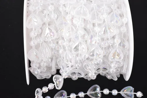 Vista 11 de KAOYOO - Cadena de cuentas de cristal transparente de 10 m para bricolaje, decoración de boda y fiesta (colorida)