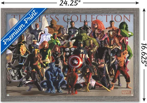 Vista 3 de Marvel Comics Group - Póster de pared, 22.4 pulgadas de largo x 14.7 W, versión enmarcada de madera de granero