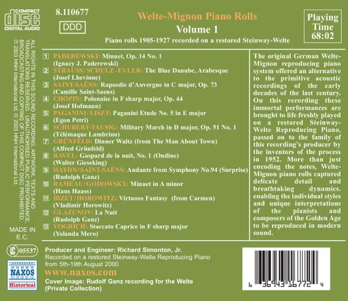 Vista 2 de Welte-Mignon Piano Rolls