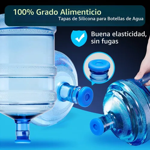 Vista 6 de Tapa reutilizable para jarra de agua de 3 y 5 galones, tapas de botellas de agua para botellas de 2.165 in, tapas de silicona antiderrames