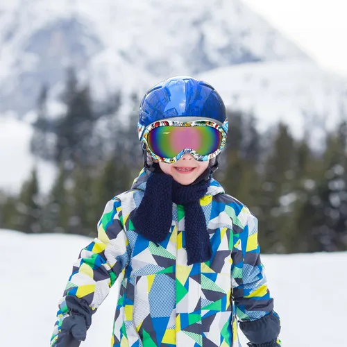 Vista 6 de Gafas de esquí para niños, gafas de snowboard para niños de 3 a 12 años