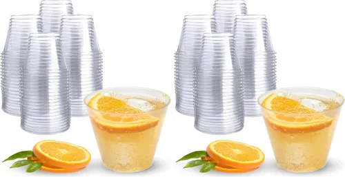 Vista 7 de Prestee - Juego de 100 vasos de plástico transparente de 5 onzas – Vasos desechables duros Prestee – Vasos a granel para cóctel, vino y ponche
