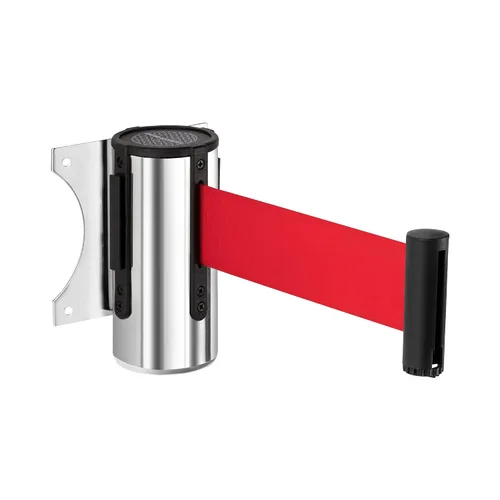 Vista 14 de DuraSteel Barrera retráctil para cinturón de control de multitudes de montaje en pared, cinturón de barrera retráctil negro de 9.2 pies, barreras