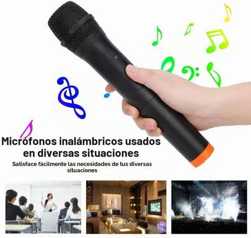 Vista 5 de Tangxi Micrófono VHF, altavoz universal de micrófono de karaoke de mano, más de 110 DB, sistema de micrófono inalámbrico para interiores