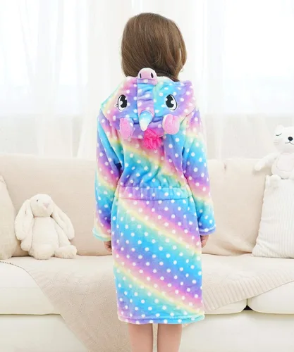 Vista 5 de Doctor Unicorn Ropa de dormir con capucha de unicornio suave con puntos - Regalos de unicornio para niñas