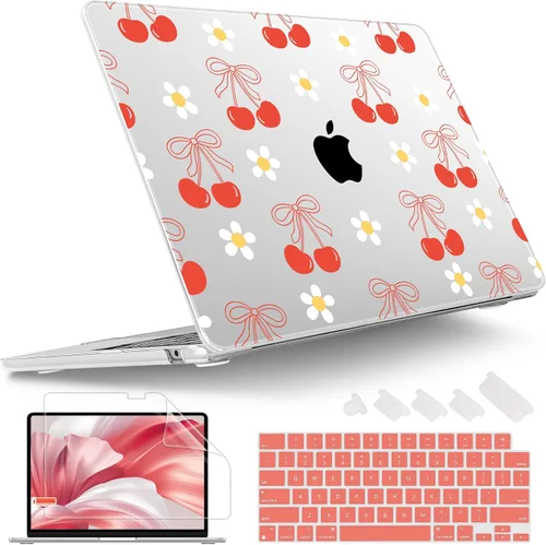 Vista 9 de Tuiklol Funda para MacBook Air M5 de 13.6 pulgadas 2026 2025 2024 2022 versión M4 M3 M2 Chip Modelo A3449 A3240 A3113 A2681, cubierta rígida
