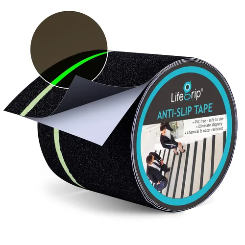 Vista 32 de Lifegrip - Cinta de tracción antideslizante, cinta de fricción de 1 pulgada x 15 pies, el mejor agarre, adhesivo abrasivo para escaleras, peldaños