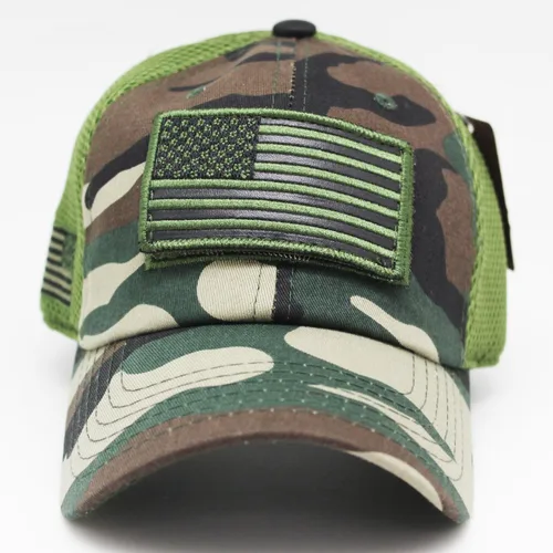 Vista 3 de Pit Bull Gorra de béisbol ajustable con parche de EE. UU. (multicolor), Camo Verde