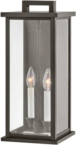 Vista 9 de Hinkley Weymouth Collection - Farol pequeño de pared para exteriores, dos luces, bronce aceitado