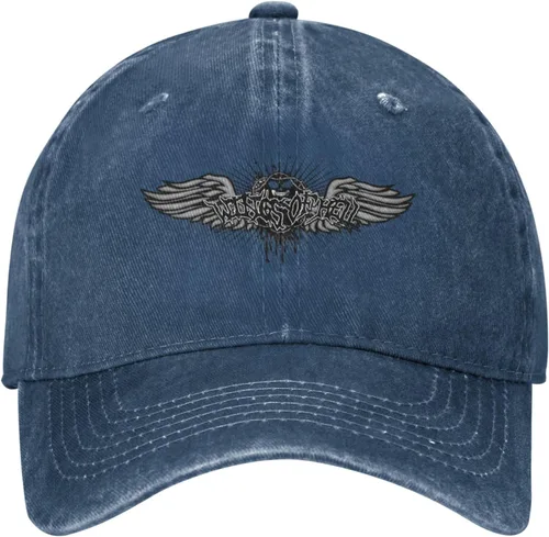 Vista 2 de Cowboy Hat Trendy Hats for Man and Women Djustable Four Season Outdoor Baseball Cap of Hell Skull with Angel Navy Blue