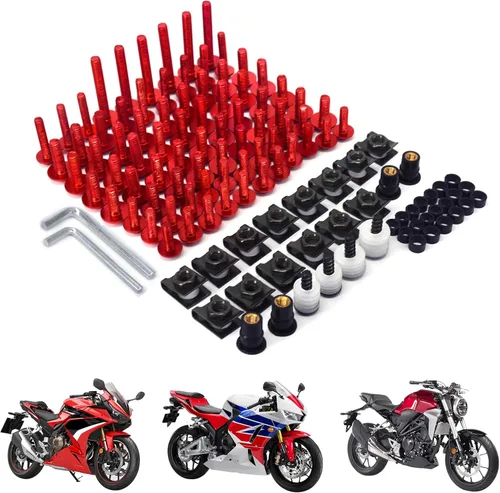 Vista 11 de AnXin Kit de pernos de carenado para motocicleta 116 piezas de sujetadores y tornillos CNC universal para GSXR 600 750 1000 YZF R6 R3 R1 ZX6R ZX10R
