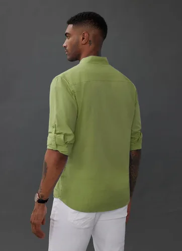 Vista 4 de PJ PAUL JONES Camisas Henley de algodón para hombre, de manga larga, casuales, ligeras, con bolsillo