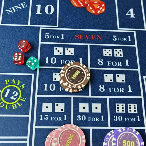 Vista 3 de 72 X 36 pulgadas Craps Casino Tabla Top Felt Layout Mat, 100% Durac impermeable, lavable y planchable (azul)