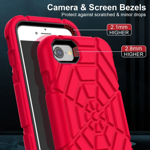 Vista 6 de Grifobes Funda para iPhone SE 2022/2020, para iPhone 8/7/6/6S con [Paquete de 2] Protector de Pantalla de Vidrio Templado, Funda Protectora