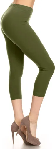 Vista 26 de Leggings Depot NCL27 pantalones capri para yoga de algodón premium suave Negro