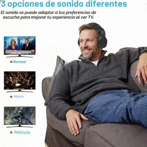 Vista 3 de ANSTEN Auriculares inalámbricos para ver televisión con RCA óptico digital Negro