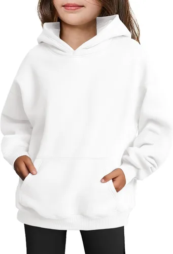 Vista 22 de Arshiner Sudaderas con Capucha de Gran Tamaño para Niñas Sudaderas Pullover de Forro Polar Conjuntos Casuales de Moda para Niños Ropa de Otoño Rojo