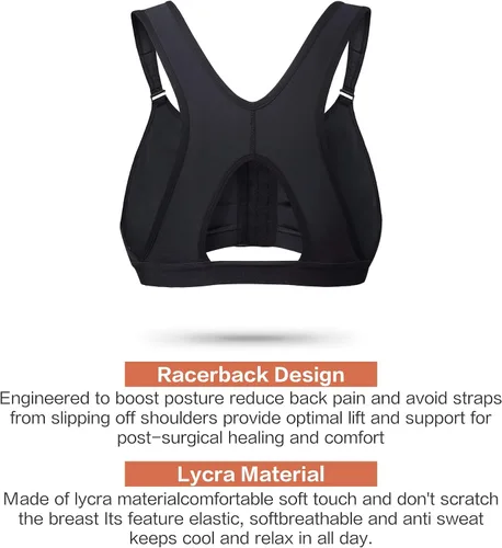 Vista 5 de SHAPERX Sujetador deportivo con cierre frontal para mujer