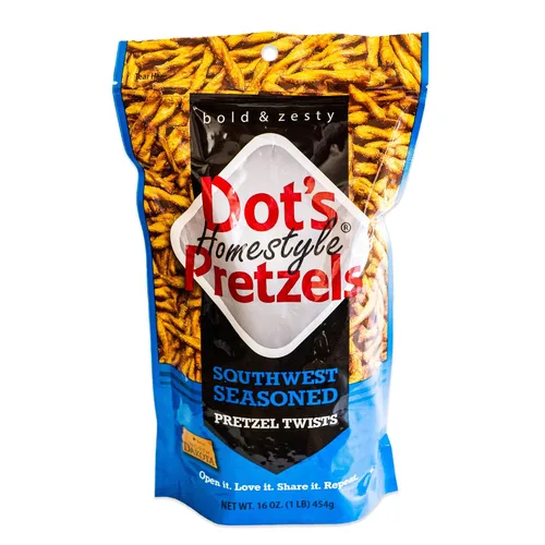 Vista 2 de Dot's - Puntos de pretzel de canela y azúcar Twists, palitos de pretzel sazonado del suroeste de Dot's - 2 bolsas de 16 onzas