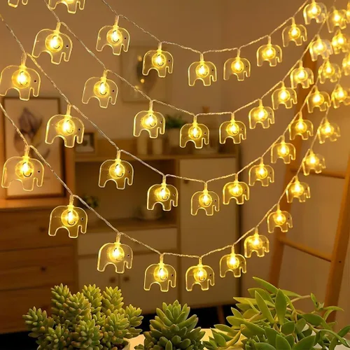 Vista 19 de Cadena de luces con estrellas, 30 LED de cristal, funciona con pilas, 10 pies, decoración para dormitorio