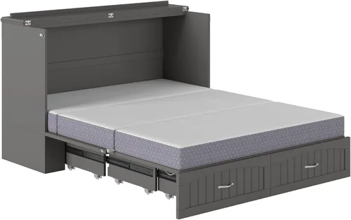 Vista 13 de AFI, Southampton Murphy - Baúl de cama Queen con colchón y cajón de 6 pulgadas, color gris