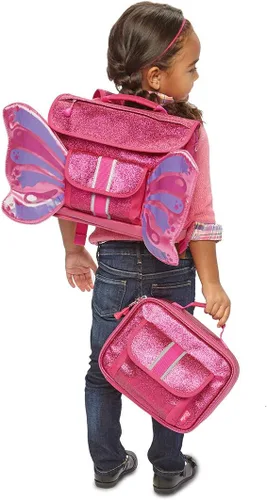 Vista 2 de Bixbee Mochila para niños pequeños con alas Edades de 3 a 5 Guardería preescolar y primaria para niños rubí frambuesa Ruby Raspberry S Viajar