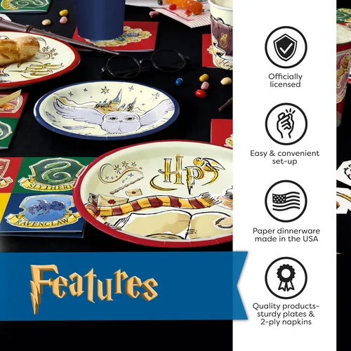 Vista 5 de Kit de decoración de cumpleaños de Harry Potter Suministros para fiesta de cumpleaños de Harry Potter Con cubierta de mesa de Harry Potter