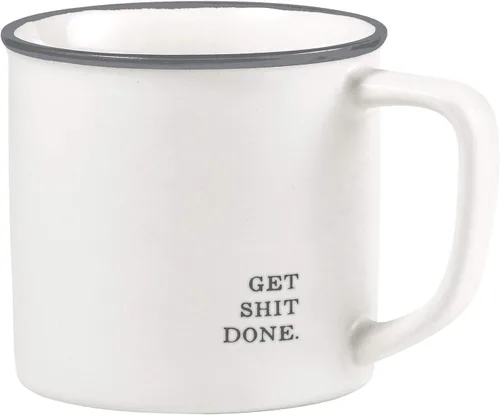 Vista 18 de Santa Barbara Design Studio Tazas de café en blanco y negro con diseños cara a cara, taza de cerámica, 16 onzas, 5 minutos más color fantasía