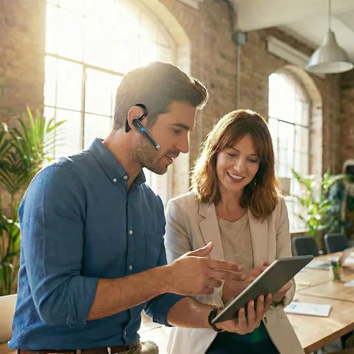 Vista 9 de Auriculares inalámbricos, auriculares inalámbricos manos libres, auriculares inalámbricos con cancelación de ruido, micrófono, compatible