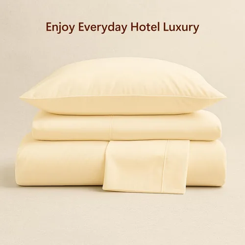 Vista 5 de Perú Pima – Juego de sábana de cama de 285 hilos – 100 % algodón peruano Pima – De percal, Algodón, Ivory, Completo Marfil