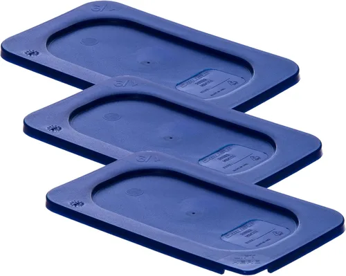 Vista 12 de Carlisle FoodService Products 3058360 Smart Lid Tapa de polietileno de noveno tamaño, azul oscuro, 6.8 x 4.3 x 0.5 pulgadas, 1.28 onzas