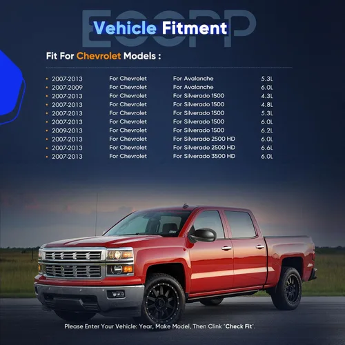 Vista 2 de ECCPP Espejos de visión lateral compatibles con camioneta Chevy Silverado 2007