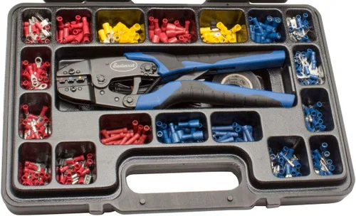 Vista 3 de Eastwood Crimp-Right Kit de crimpado de conector sin soldadura Férula Crimpadora Alicates Pelacables y conectores Terminal Kit de herramientas
