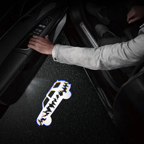 Vista 4 de 2 PCS Luces LED con Logo para Puerta de Auto Compatibles con 4Runner 2010-presente Proyector de Cortesía Luz de Bienvenida Láser Lámpara de Charco