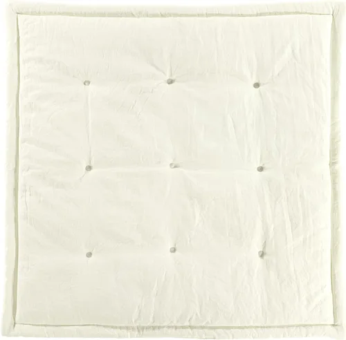 Vista 6 de Lush Decor Alfombra de juego cuadrada para bebé con borde, 36 x 36 pulgadas, marfil
