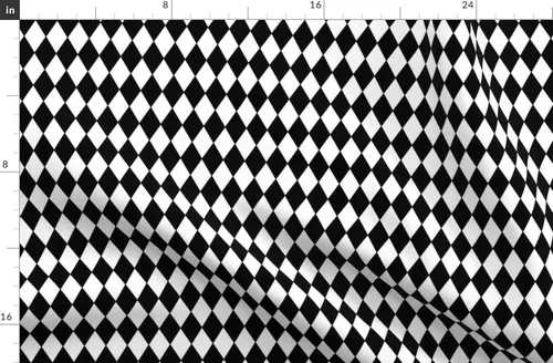 Vista 6 de Spoonflower Tela - Diamantes Negro Blanco Pequeño Diamante Cuadros Geométrico Impreso en Tela de Gasa Cuarto Grasa - Costura Ropa de Moda Vestidos