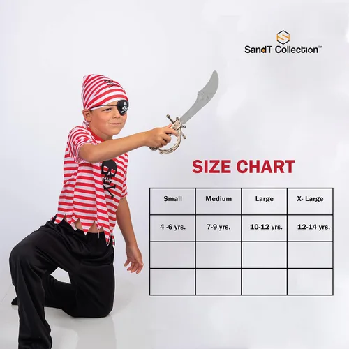 Vista 4 de SandT Collection Disfraz de pirata para niños pequeños y niñas