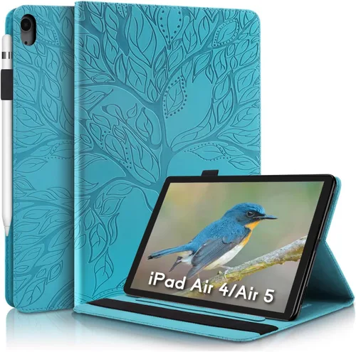 Vista 22 de Funda para tablet iPad Air de 11 pulgadas, diseño de diente de león con soporte para lápiz Apple, cierre magnético y recortes precisos, compatible