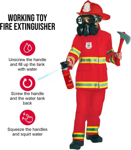 Vista 5 de Morph Red Firefighter Costume for Kids Fireman Costume for Kids Firefighter Costume Fire Fighter Costume for Kids