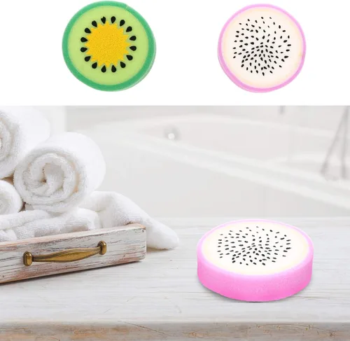 Vista 7 de 4 unids preciosas esponjas de baño en forma de fruta depuradores herramientas de baño para accesorios de ducha de baño