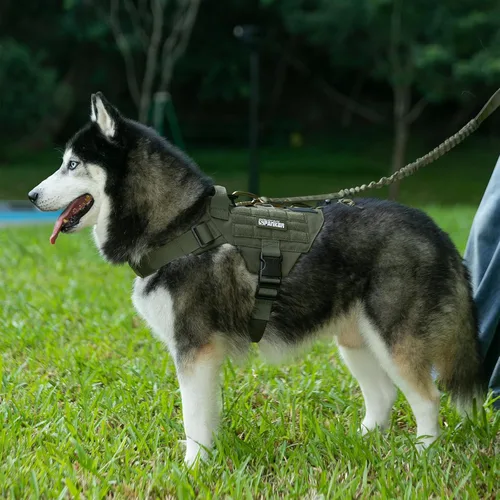 Vista 8 de EXCELLENT ELITE SPANKER Arnés táctico militar para perro, ajustable, sin tirones, para servicio de patrulla militar, chaleco de entrenamiento