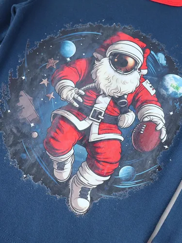 Vista 4 de Pijamas de algodón de 4 piezas para niños, conjunto de pijamas de Navidad y Halloween para niños