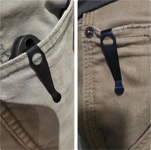 Vista 5 de Clip de bolsillo de titanio de transporte profundo para Spyderco Para 3, Paramilitary 2 y más modelos de cuchillos, clip de bolsillo personalizado